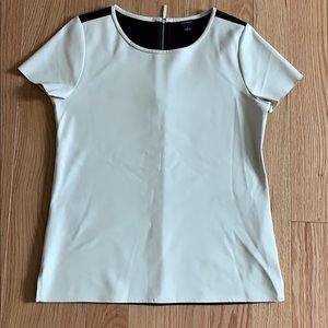 Ann Taylor faux leather front t shirt